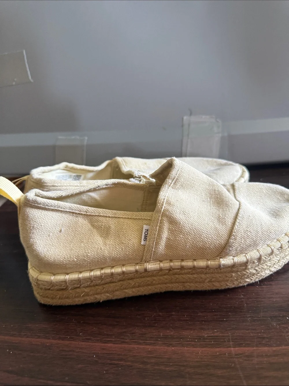 TOMS Kids Natural Canvas Espadrille Slip-On Shoes